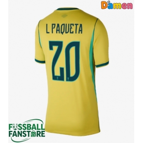 Brasilien Lucas Paqueta #20 Replik Heimtrikot Damen WM 2026 Kurzarm